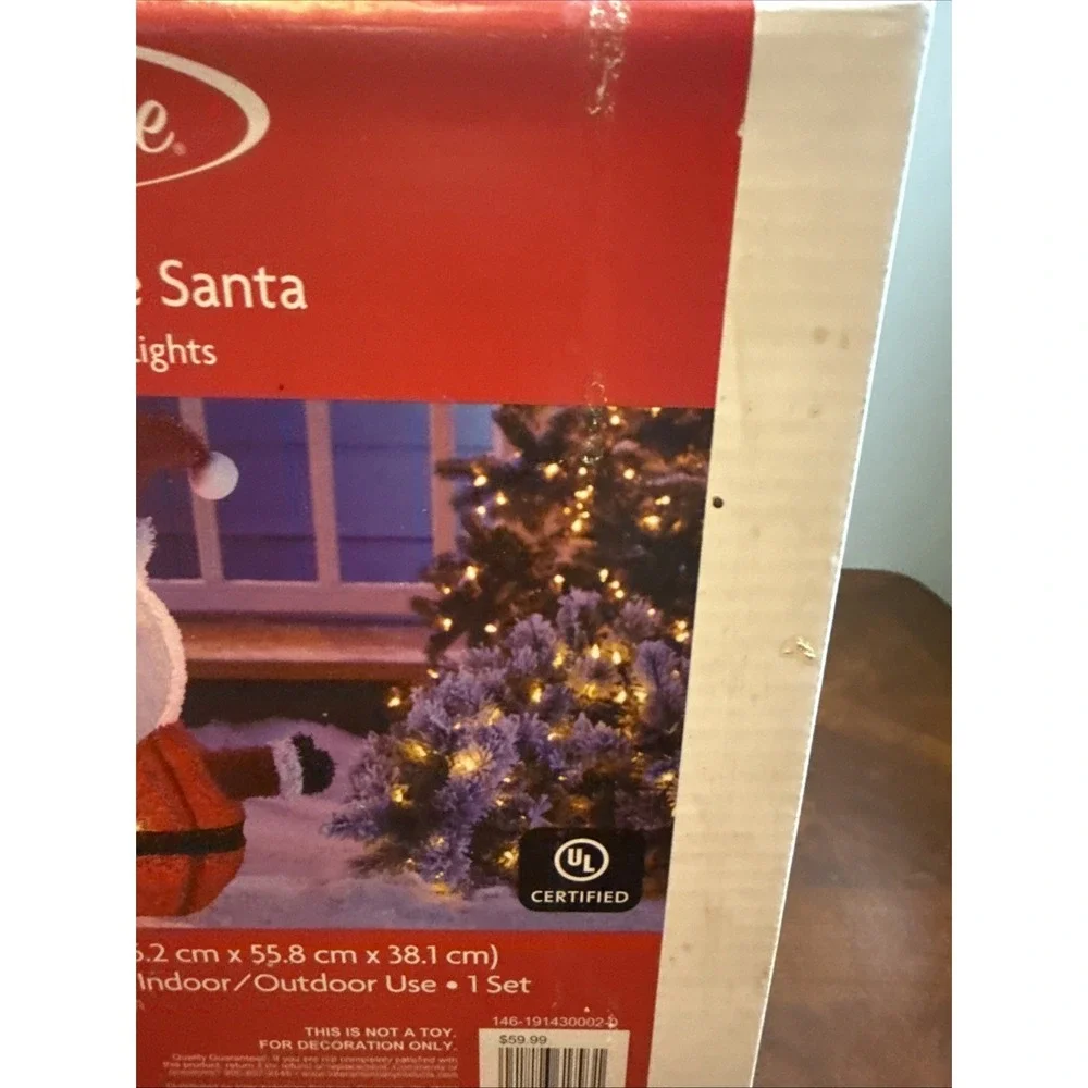 Holiday Home Lighted Christmas Santa Collapsible 30